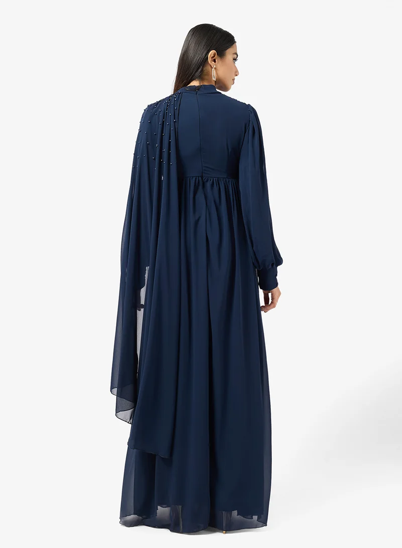 Khizana Draped A-line Dress With Trail